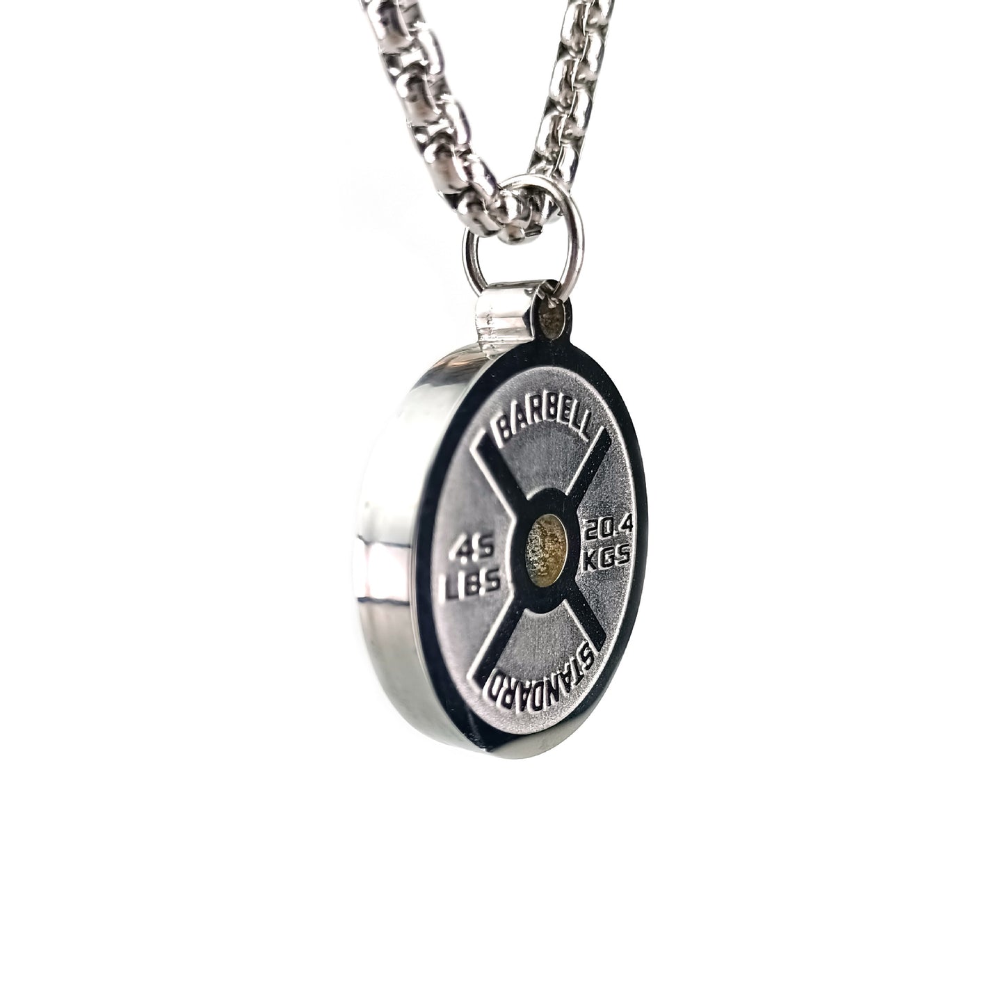 European And American Trends Sports Fitness Stainless Steel Barbell Disk Necklace