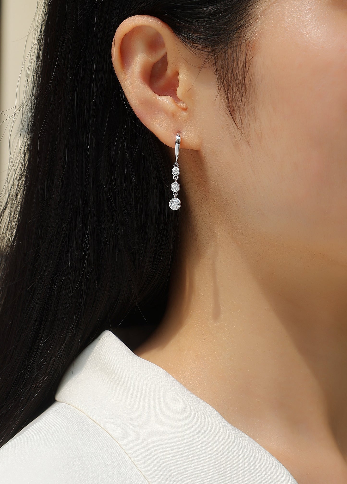 Starlight - Earrings Set With Top-quality Moissanite S925 Silver And Platinum-plated Stud Earrings Are Fashionable And Trendy Accessories That Can Be Tested With A Diamond Pen