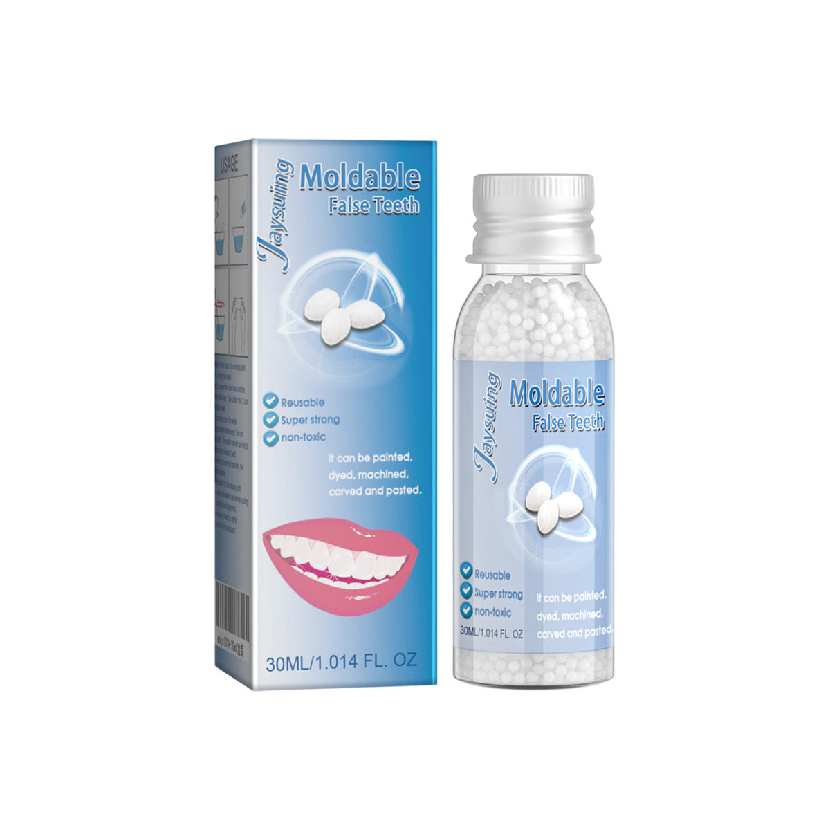 Jaysuing Moldable False Teeth, Film And Television Makeup Dentures Modified Dentures False Dentures Broken Teeth Temporary Dentures