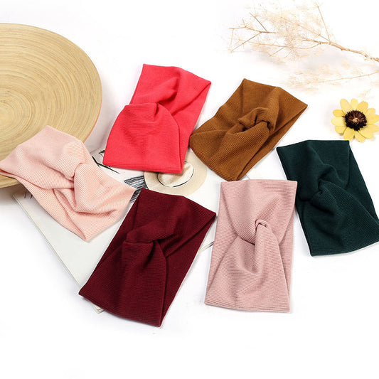 Threaded Cotton Cross Hair Band Yoga Sports