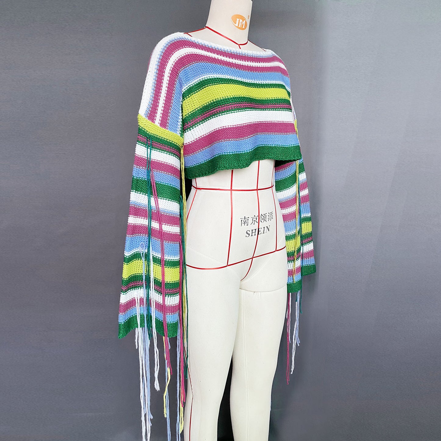 Best Selling Women's Clothes Rainbow Tassel Vacation Style Loose Sweater