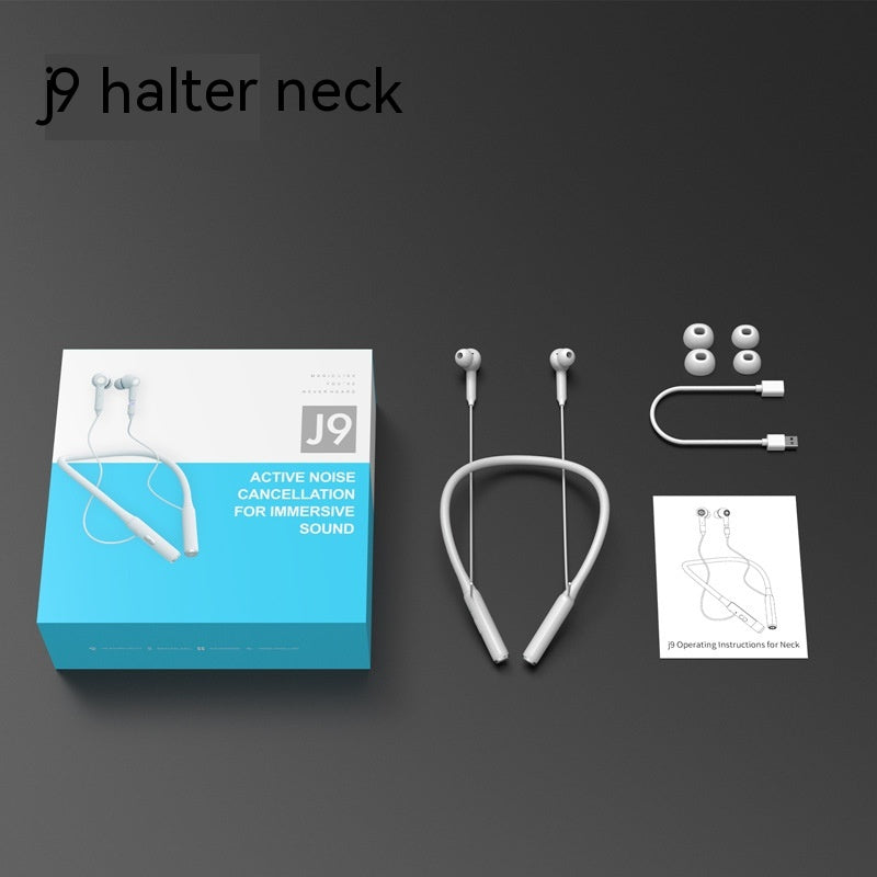 Plastic In-ear Bluetooth Headset Wireless Sports Halter ANC Active Noise Reduction Ultra-long Life Battery