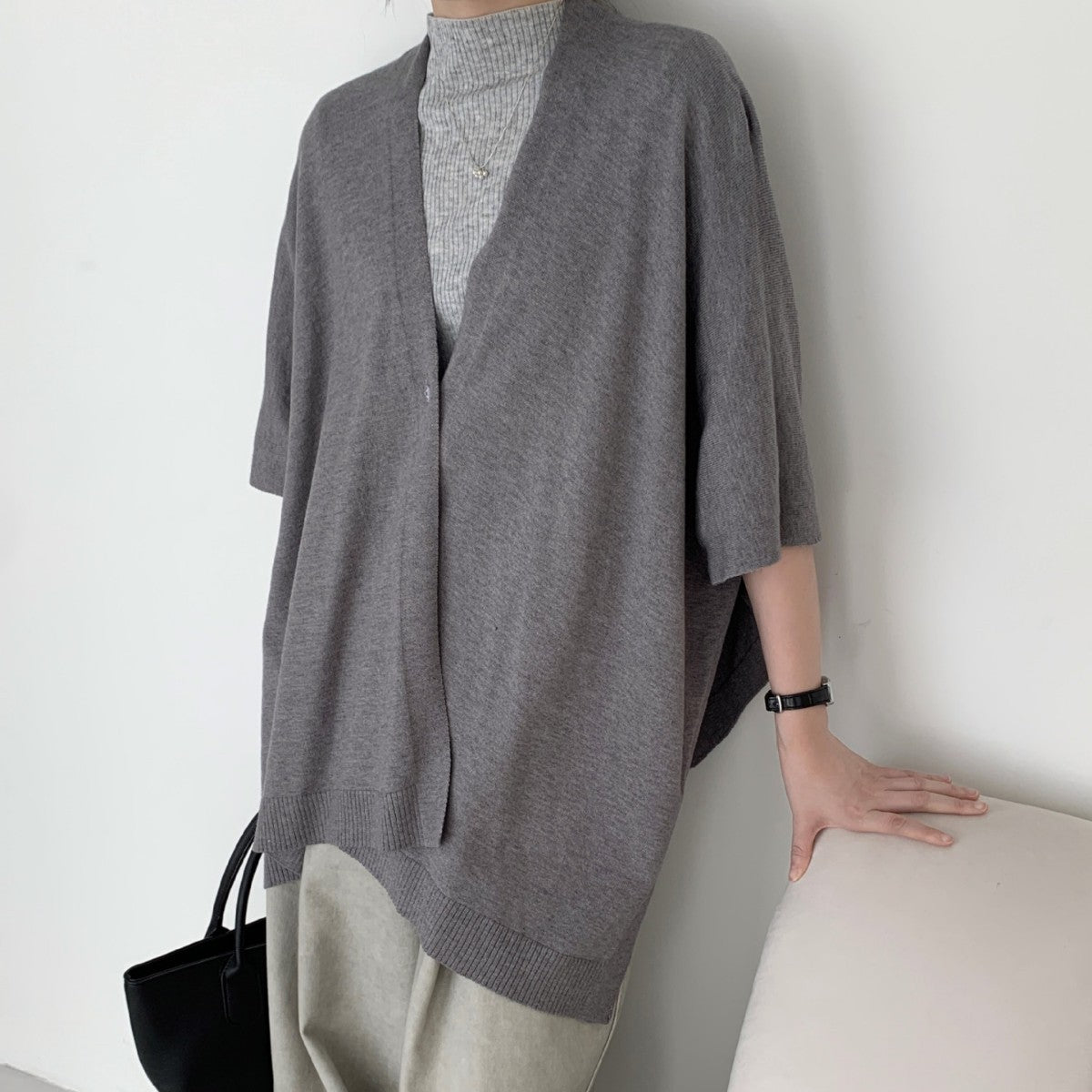 Korean-style Fashionable Versatile Travel Cloak Knitted Cardigan