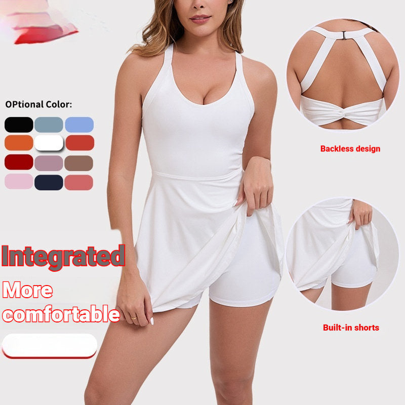 Anti-exposure  Quick-drying  Breathable Sleeveless Running And Yoga Sports Dress