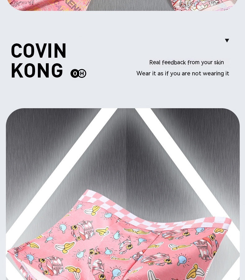 Color Men's Underwear Ice Silk Summer Ultra-thin Boxers Cute Boyshorts Best-seller On Douyin Wholesale