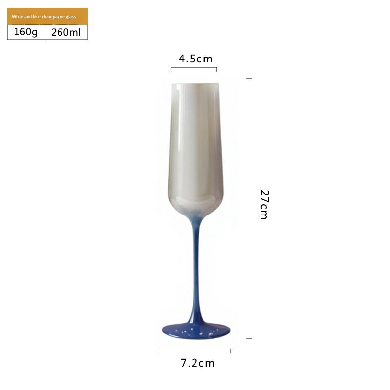 French Style Stemmed Glass Champagne Flute - Elegant Sparkling Wine Sweet Dessert Cocktail Glass for Home Bar Party