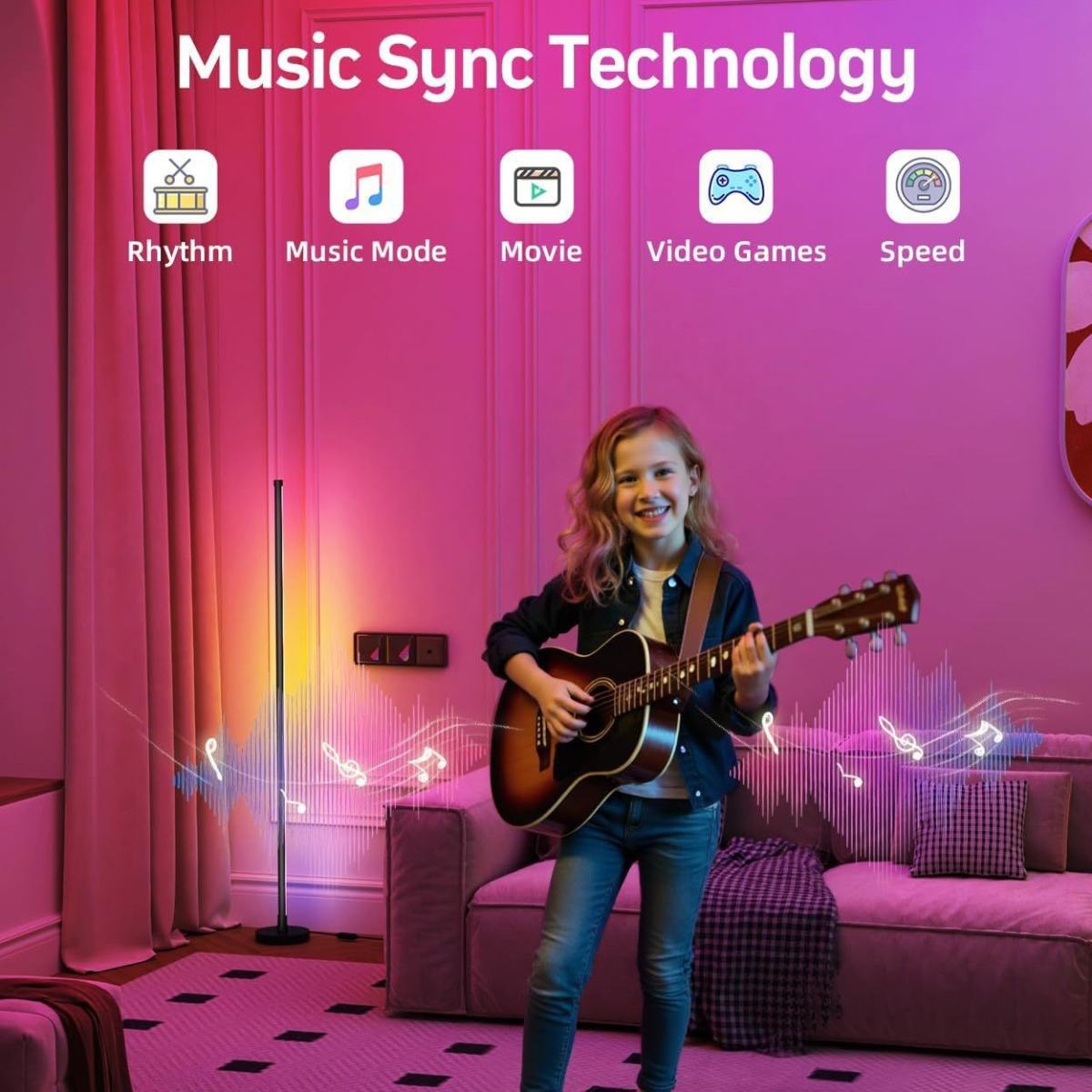 Smart Music Light With Rhythm And Voice Control For Gaming Rooms