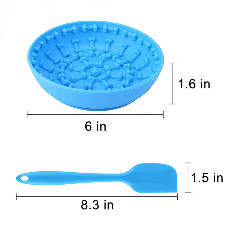Suction Cup Non-slip Silicone Pet Slow Feeding Bowl