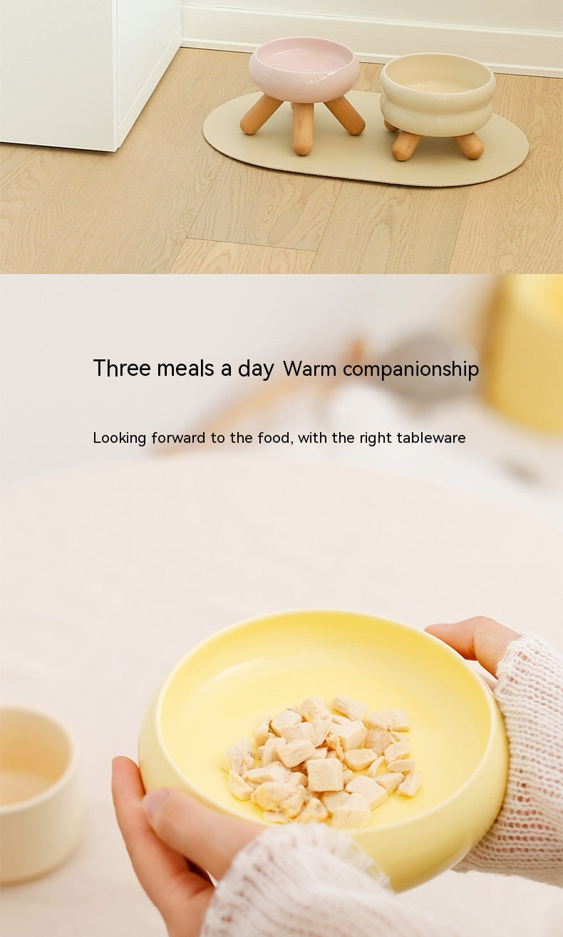 Food Water Pet Ceramic Color Feeding Dogs And Cats Supplies Bowl