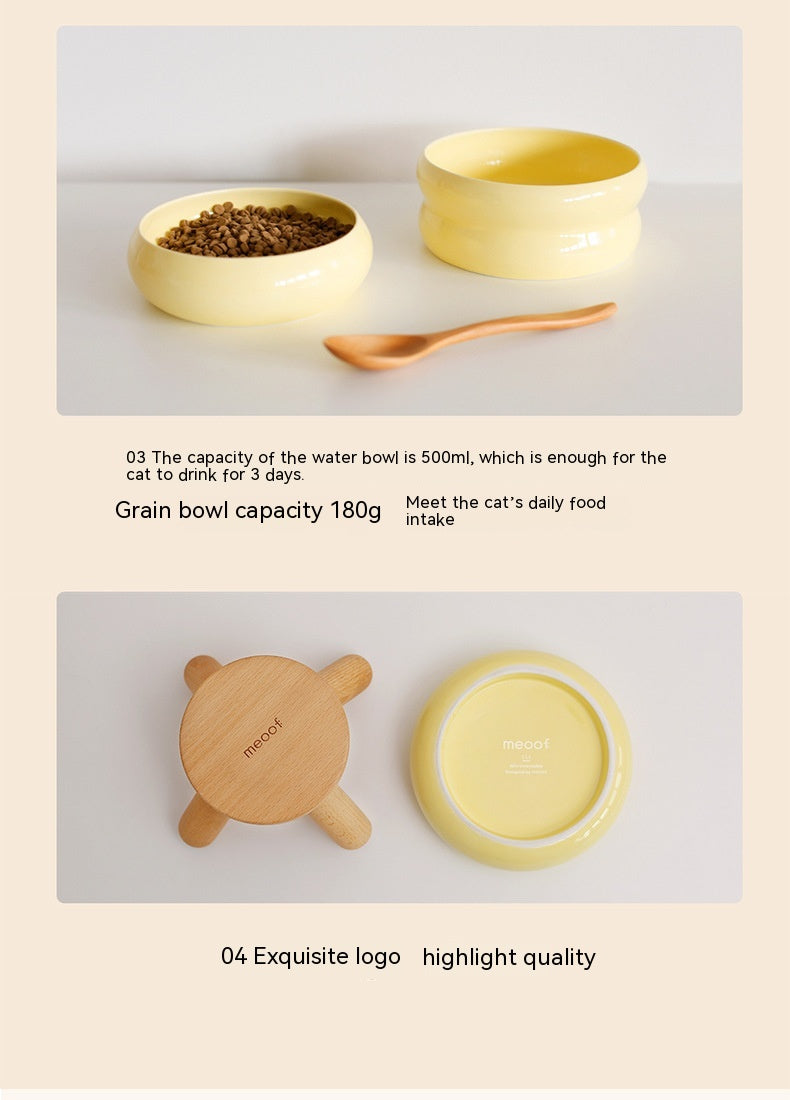 Food Water Pet Ceramic Color Feeding Dogs And Cats Supplies Bowl