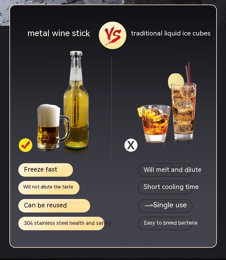 Stainless Steel Wine Chiller Refrigeration Rod Wine Set Cooling Rod