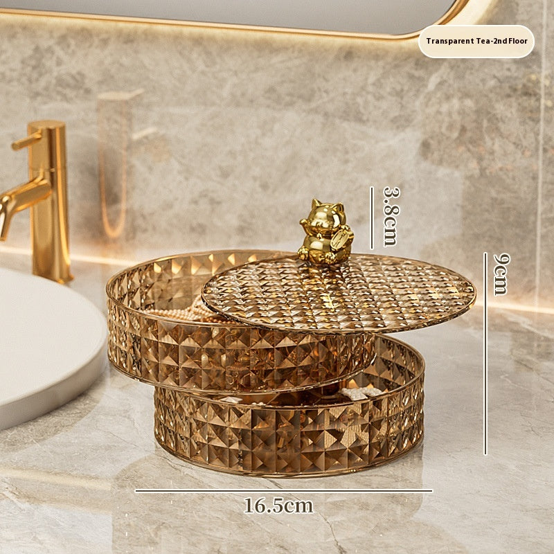 Fruit Plate Makeup Storage Box Student Household Dormitory Rotating Jewelry Organizing Rack
