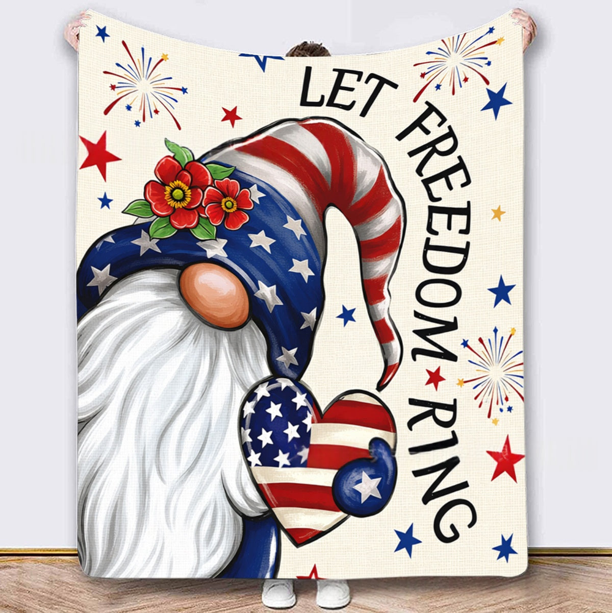 Independence Day Themed Flannel Thickened Warming Blanket For Home And Office