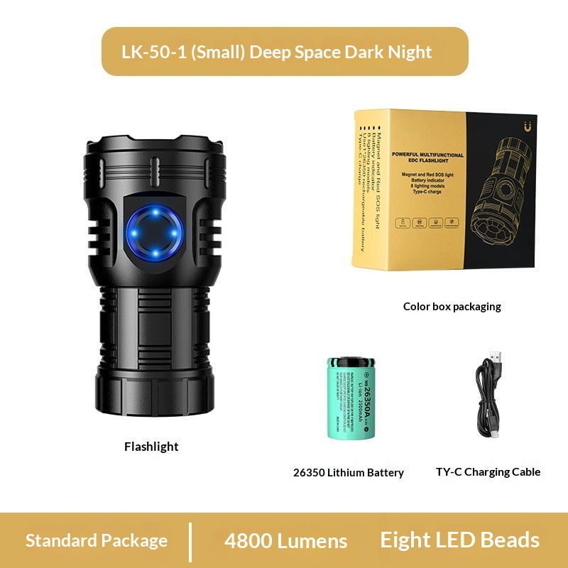 Magnetic Suction Strong Light Flashlight Charging Household Ultra-bright Outdoor