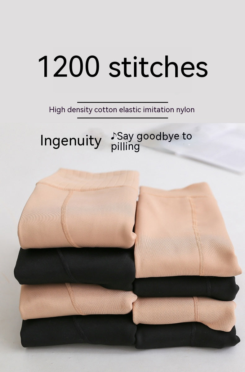 Best Flesh Color Pantyhose Women Fleece-lined Thick Leggings