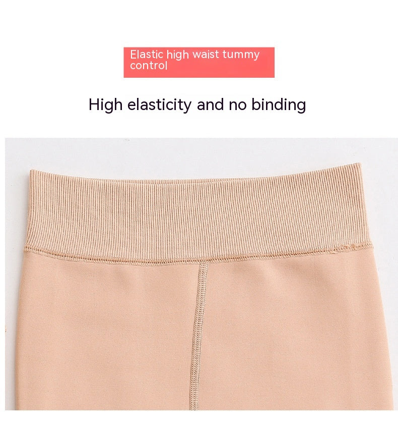 Best Flesh Color Pantyhose Women Fleece-lined Thick Leggings