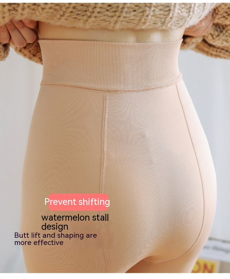 Best Flesh Color Pantyhose Women Fleece-lined Thick Leggings