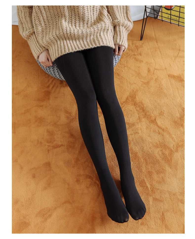 Best Flesh Color Pantyhose Women Fleece-lined Thick Leggings