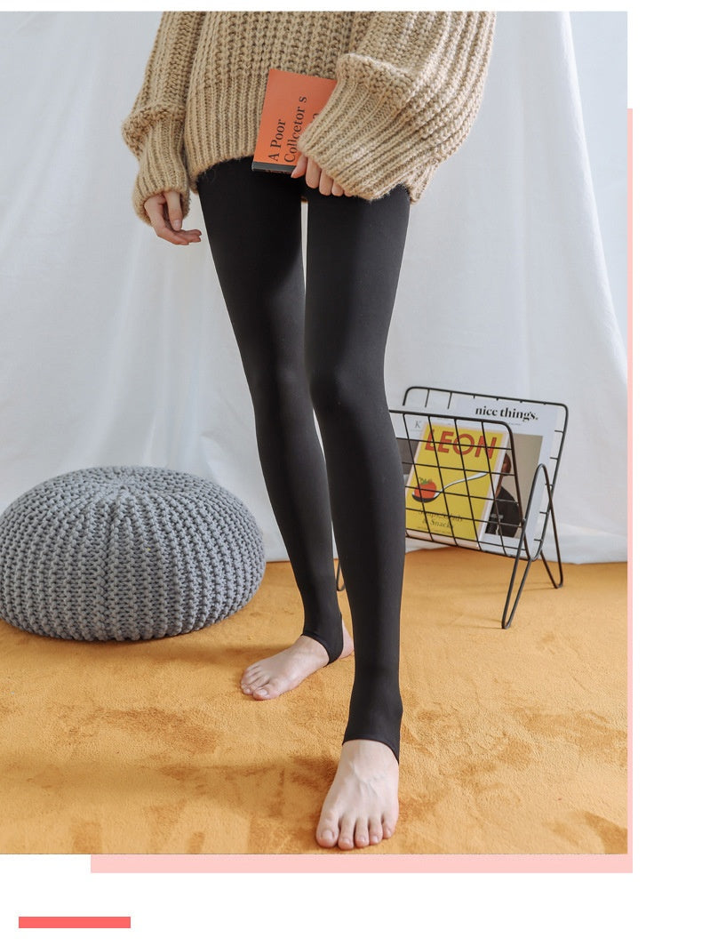 Best Flesh Color Pantyhose Women Fleece-lined Thick Leggings