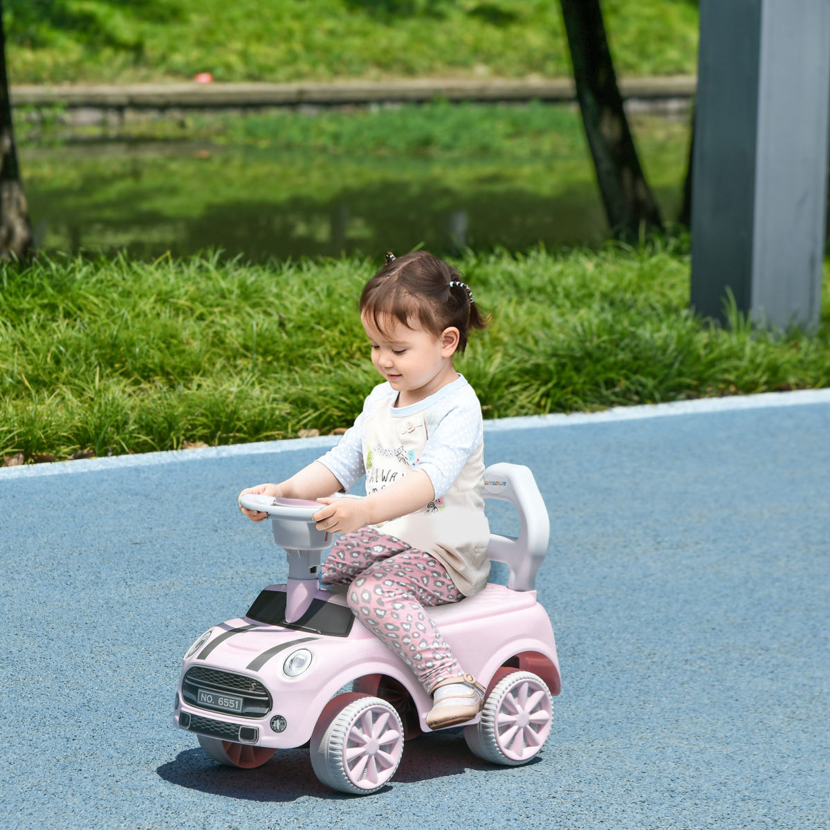 Rutschauto Für Kinder, Kippschutz, Hupe, Rutschfester Sitz, Für 1,5-3 Jahre, Bis 25 Kg, Rosa