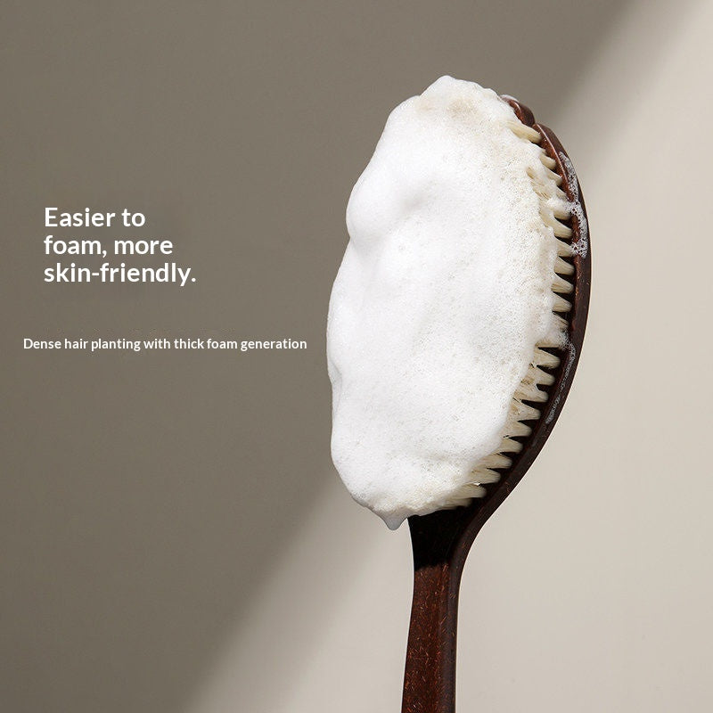 Coconut-fiber Bristle Bath Brush Palm-shaped Design Two-in-one Function