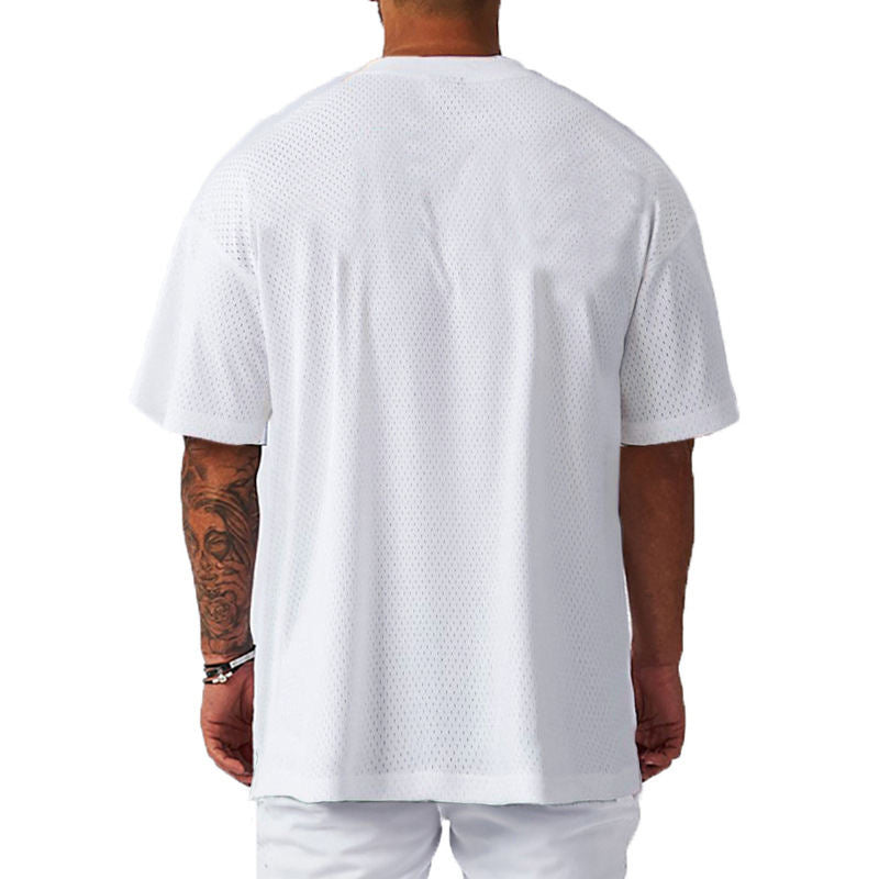 Fitness T-shirt Mesh Fashion Casual Top Men