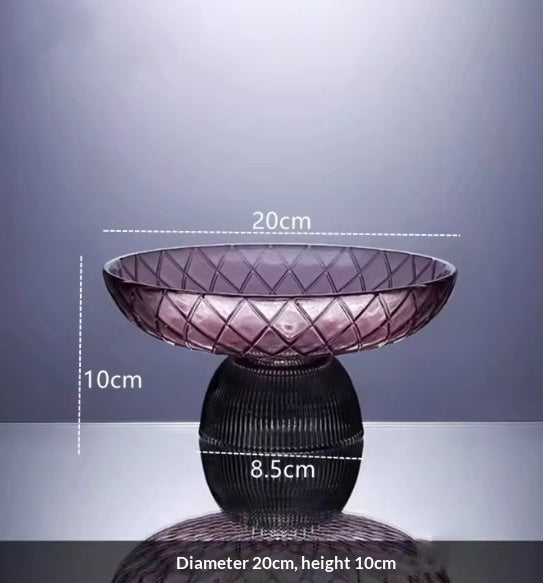 High-end Light-luxury Tea Table Snack And Candy Tray Dried Crystal Glass Fruit Bowl