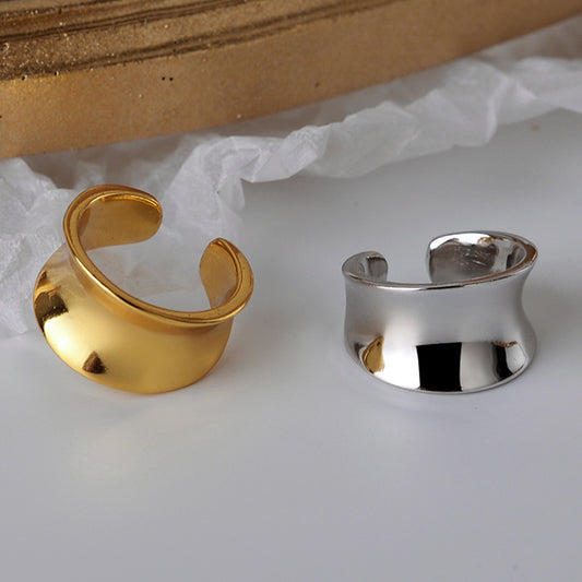 Korean Style Simple Niche S925 Sterling Silver Glossy Ear Clip
