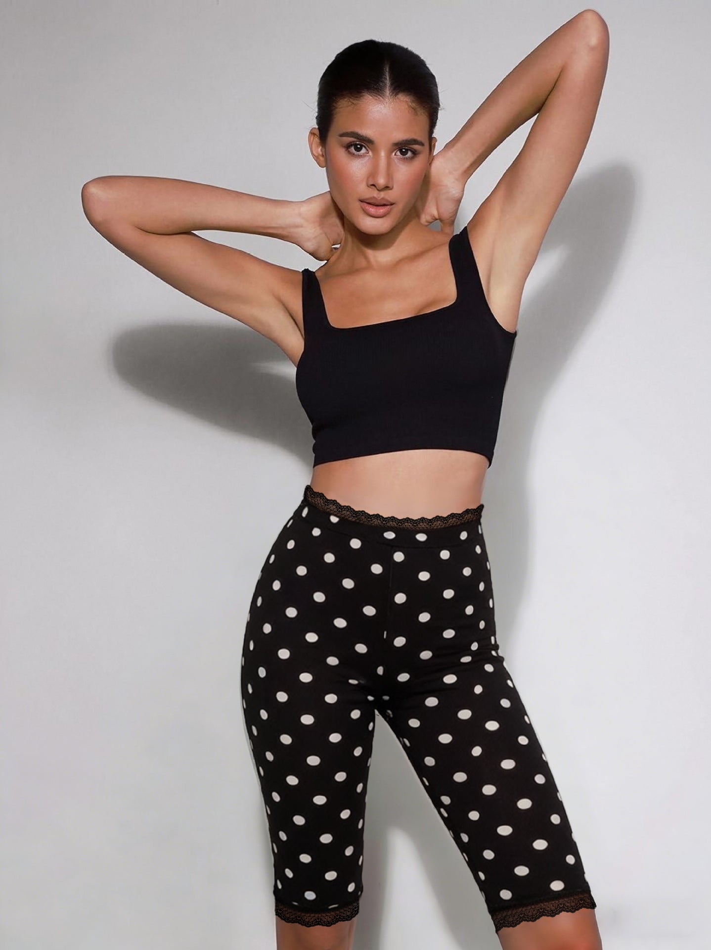 Womens Casual Sporty Fitness Bootcut Pants With Hip-Lifting Design, Printed Lace