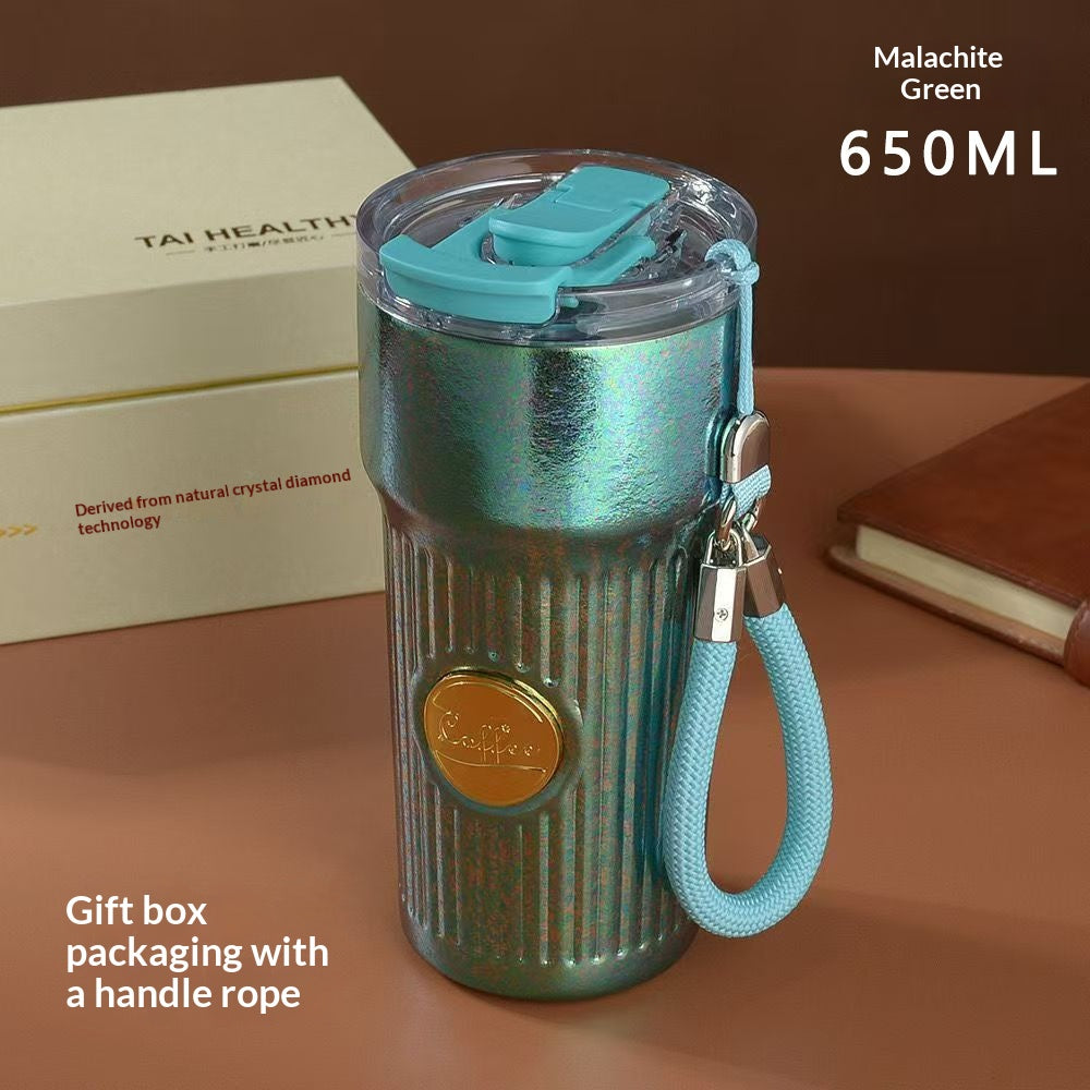 Portable New-style Pure-titanium Insulated Cup With A Carrying Strap