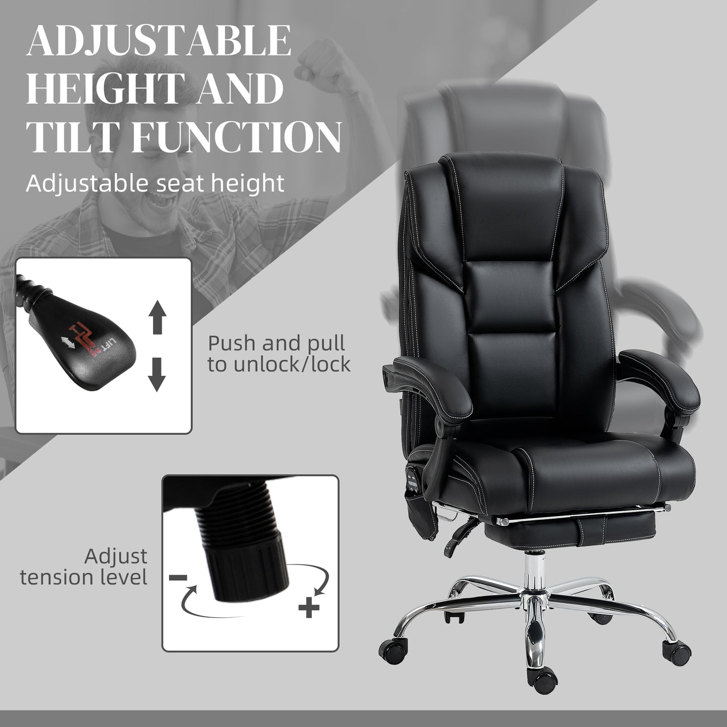 6 Point Vibration Massage Office Chair with Heat