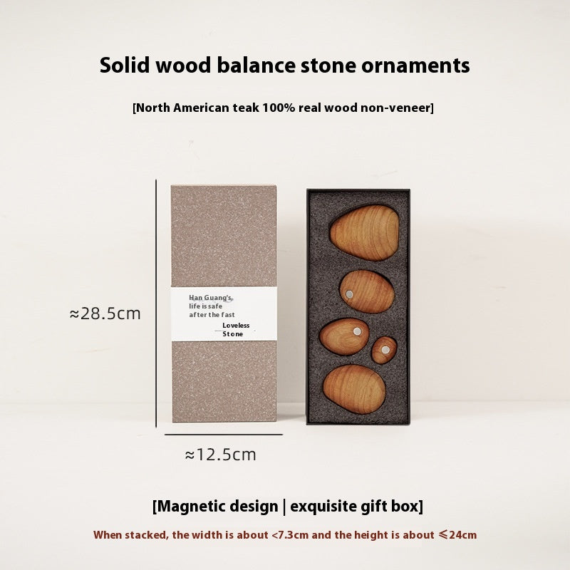 Housewarming Gift Balanced Rock Decoration Creative Wood Carving Cultural And Creative Gifts Emotional Stability Artifact Home Happiness For Friends