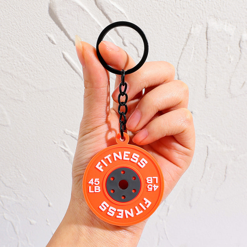 Fitness Dumbbell Keychain Pendant Couples Car  Bag Key Chain  Sports Charm Ornament