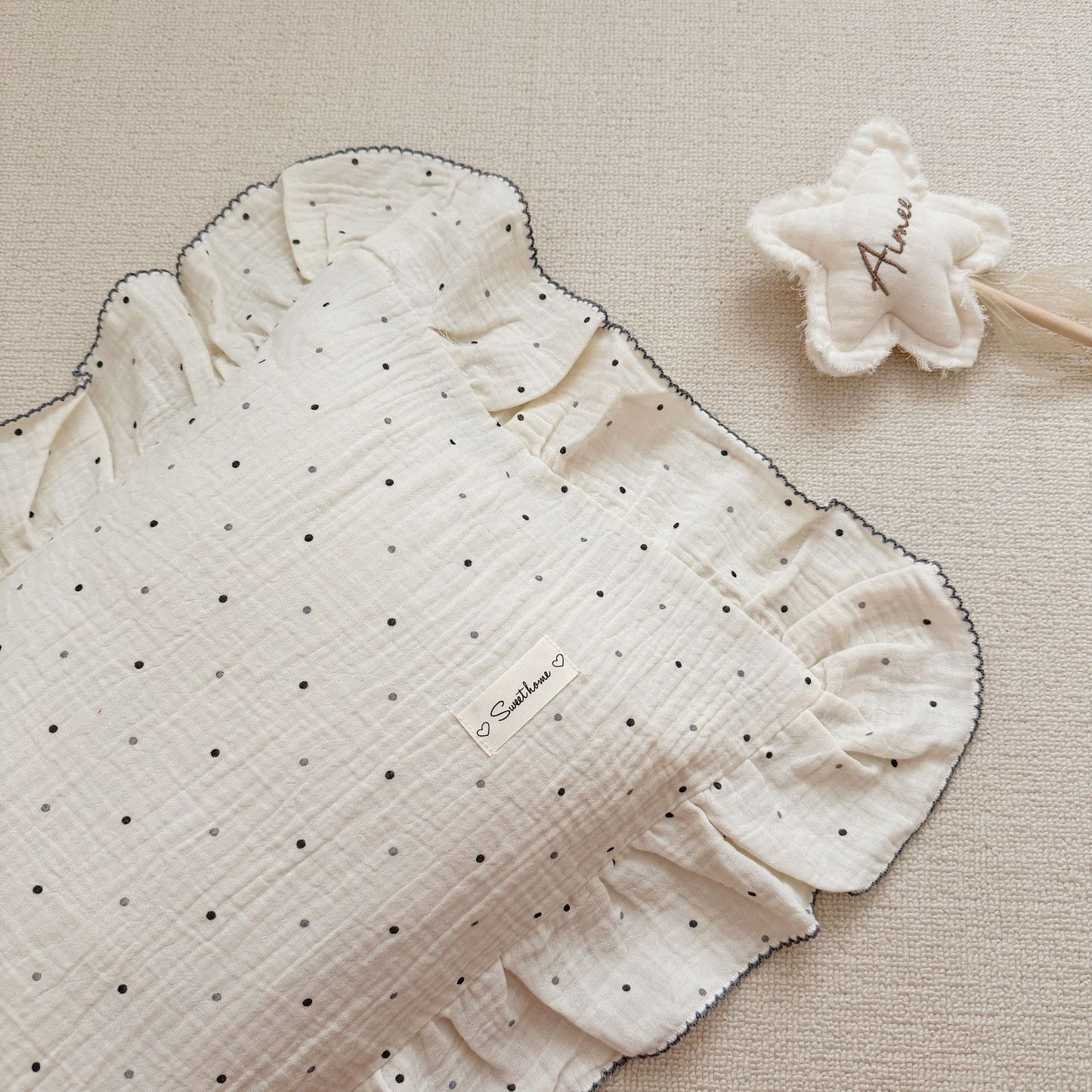 Korean-style Floral Cotton Gauze Pillowcase
