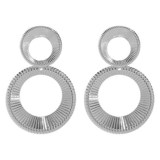 European Retro Geometric Petal Metal Earrings, Innovative Foldable Polished Surface Fashion Unique Design Women Daily Ear Ornaments