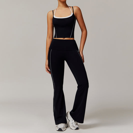 Casual All-match Fitness Fake Two-piece Halter Beauty Back Yoga Suit