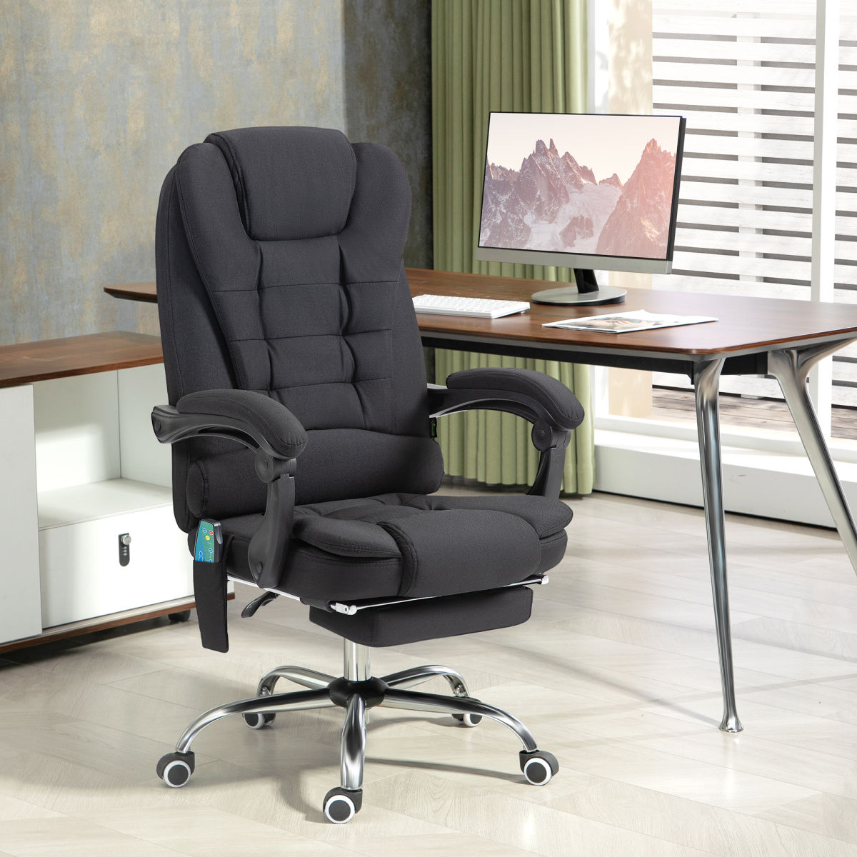 Vinsetto Six-Point Massage And Heated Office Chair - Black