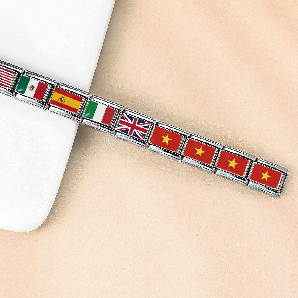 World Flag Photo Epoxy Series Bracelet Accessories