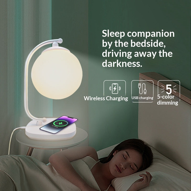 Wireless-Charging Lunar Table Lamp A Creative Atmosphere For Reading