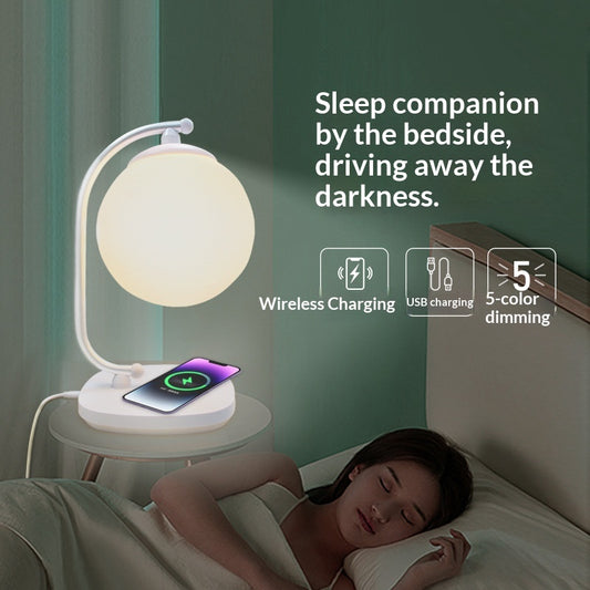 Wireless-Charging Lunar Table Lamp A Creative Atmosphere For Reading