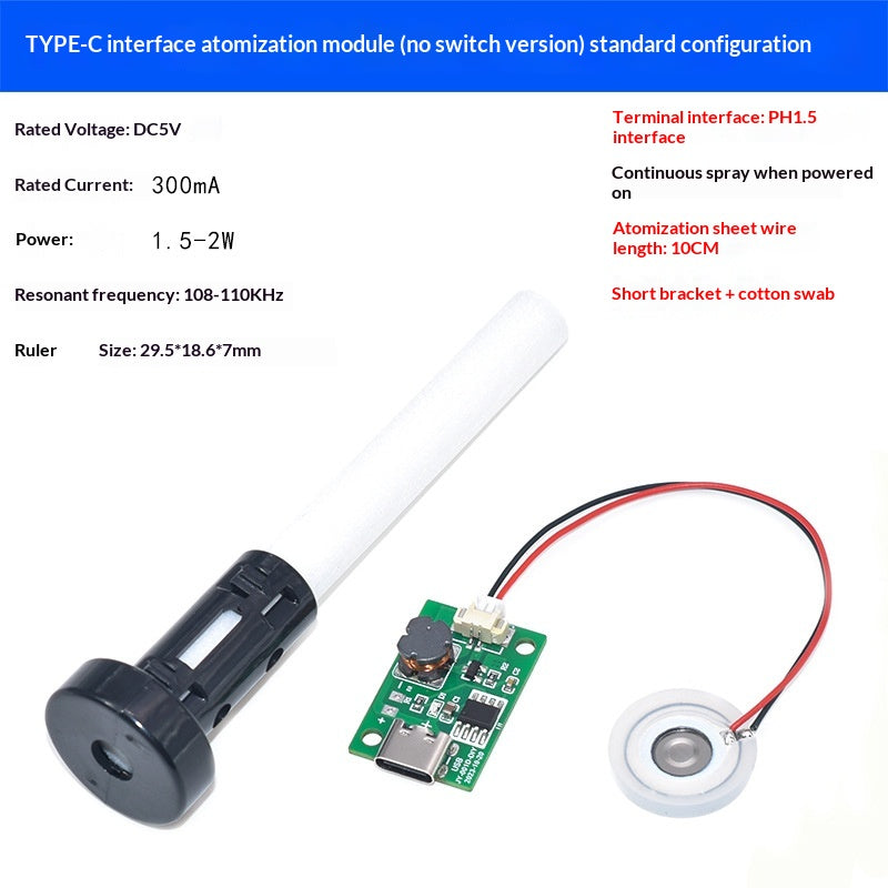 Electronic DIY Humidifier Module, USB Misting Module, Atomizing Sheet, Integrated Circuit PCB, DIY Experimental Equipment