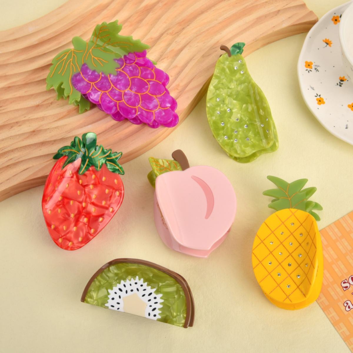 Acetate Hair Clip High-end Feel Cute Fruit Design