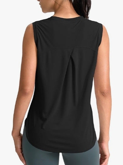 Women's Sleeveless Sports Top Breathable Lightweight Sports Tennis Yoga Shirt Sports Running Vest