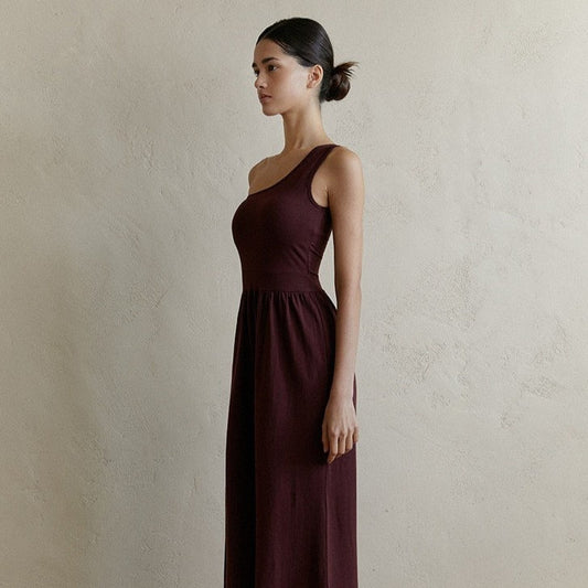 Women's Diagonal Shoulder Strap Yoga Jumpsuit