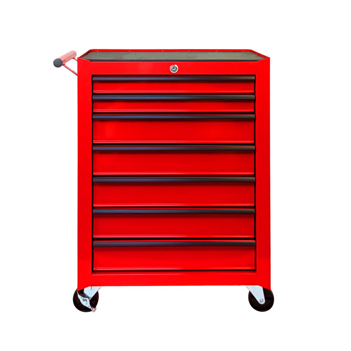 Rolling Metal Tool Chest with 7 Drawers, 20" 7-Drawer Tool Chest Cabinet with Ball Bearing Drawer Slides, Steel Tool Storage Box Organizer  -RED