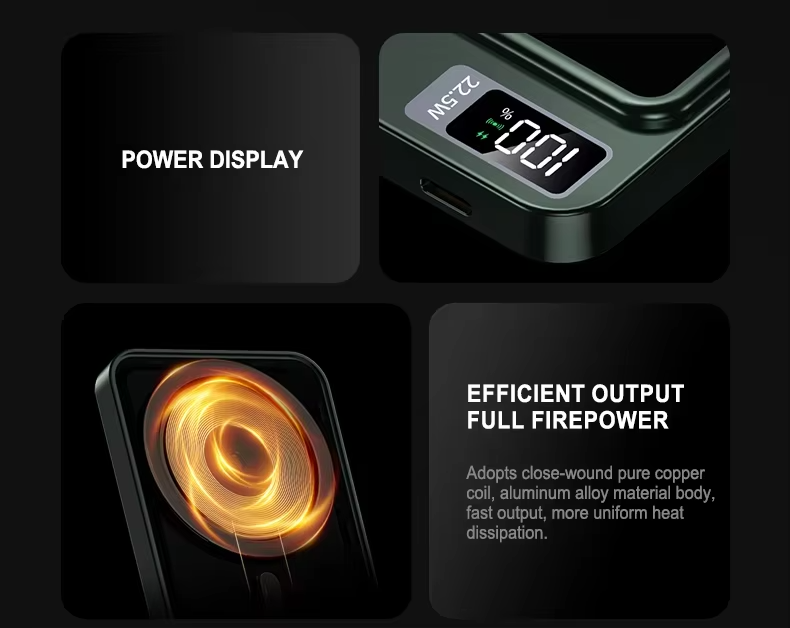 Magnetic Wireless Power Bank, Super Fast Charging, Portable External Battery Power Bank For IPhone, Samsung,