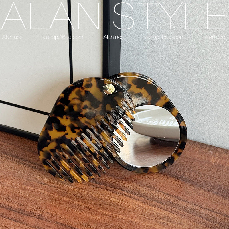 All-match Korean-style Acetate Mirrored Comb For Fall And Winter Multi-functional Mirror-comb