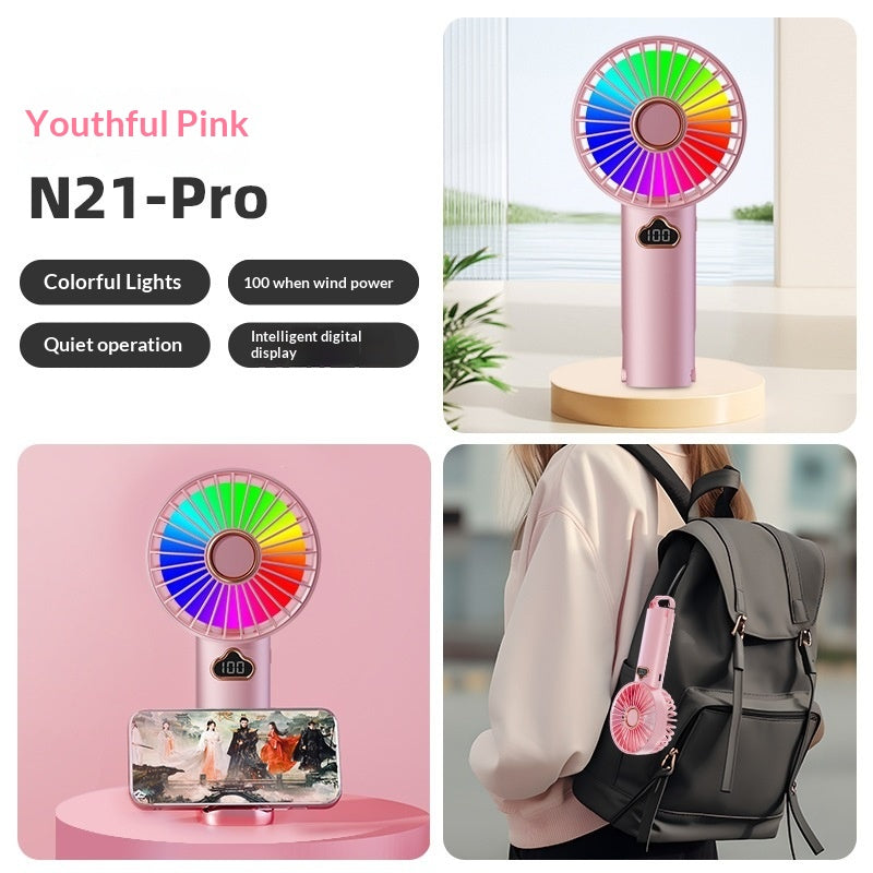 New Cross-Border Best-Selling Colorful Handheld Fan