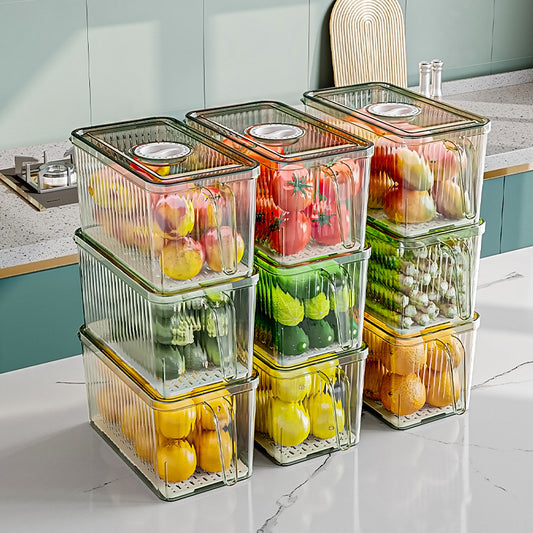Transparent Food-grade Drainable Refrigerator Storage Container