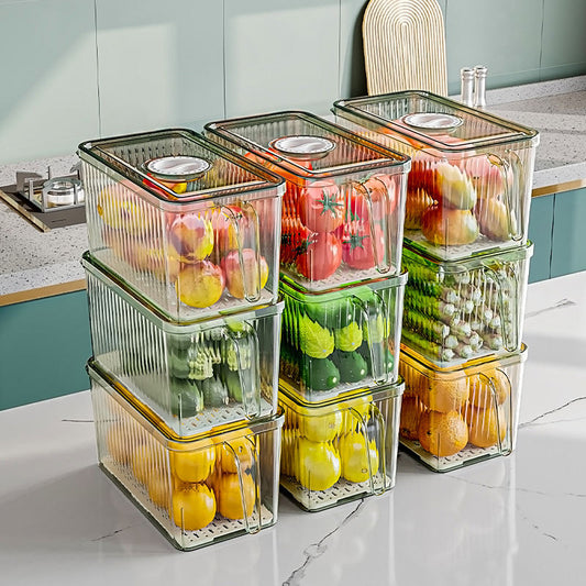 Transparent Food-grade Drainable Refrigerator Storage Container